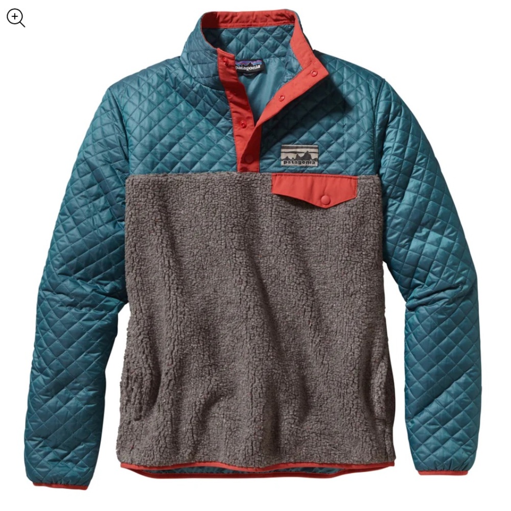 Patagonia W's Mixed Snap-T® Pullover quilted orange blue grey